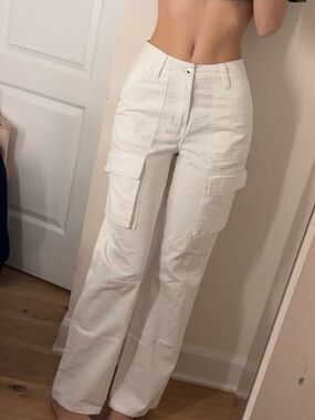 Bershka White Cargo Pants